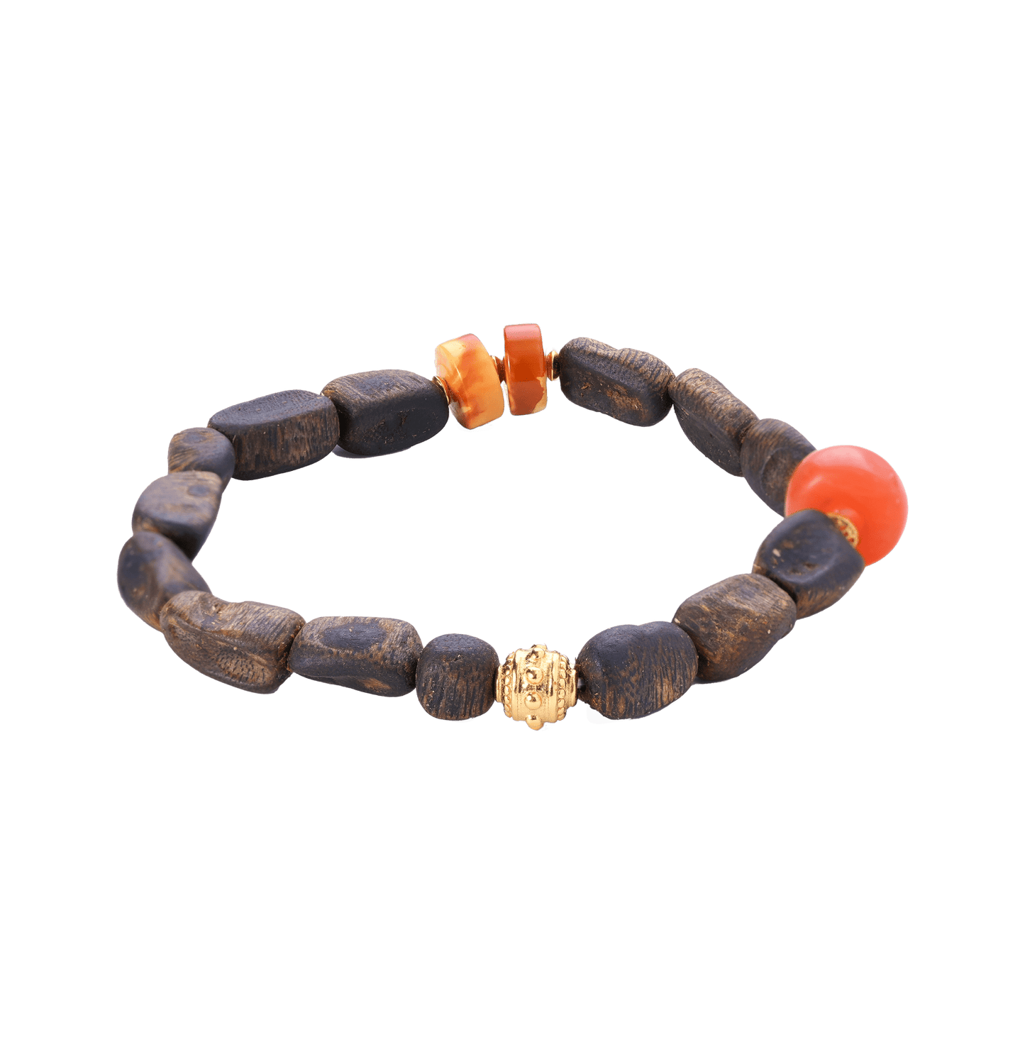 Grace Within – Agarwood, Sapphire & Amber Beaded Bracelet - ZODORI