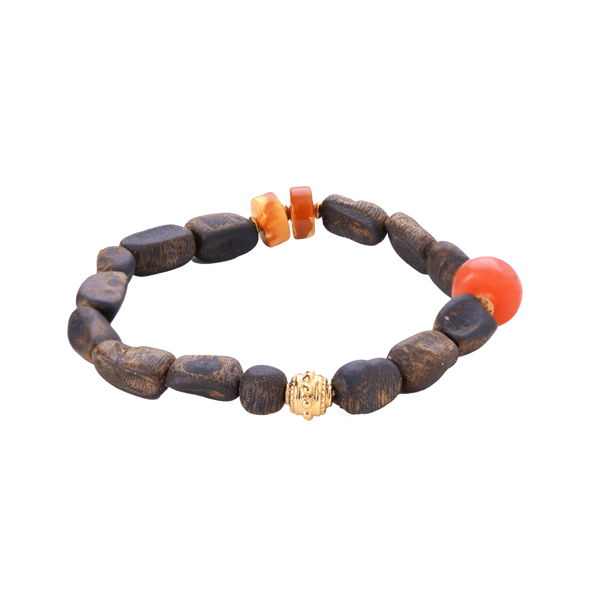 Grace Within – Agarwood, Sapphire & Amber Beaded Bracelet - ZODORI