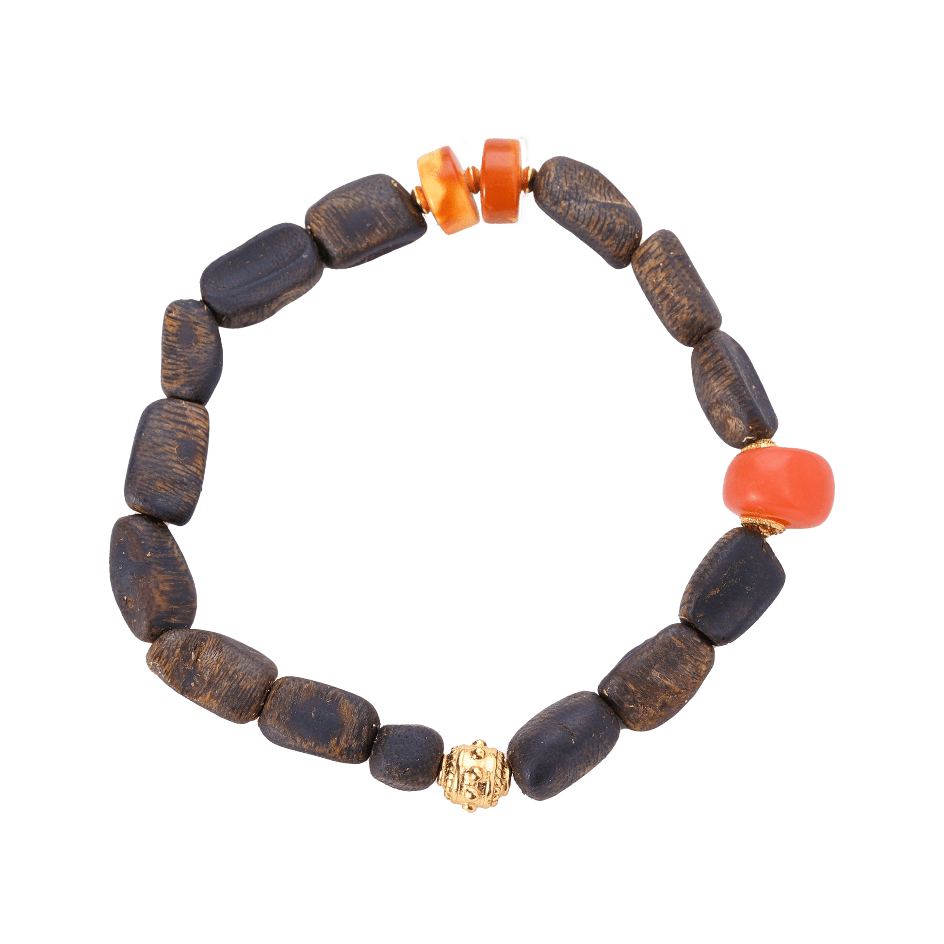 Grace Within – Agarwood, Sapphire & Amber Beaded Bracelet - ZODORI