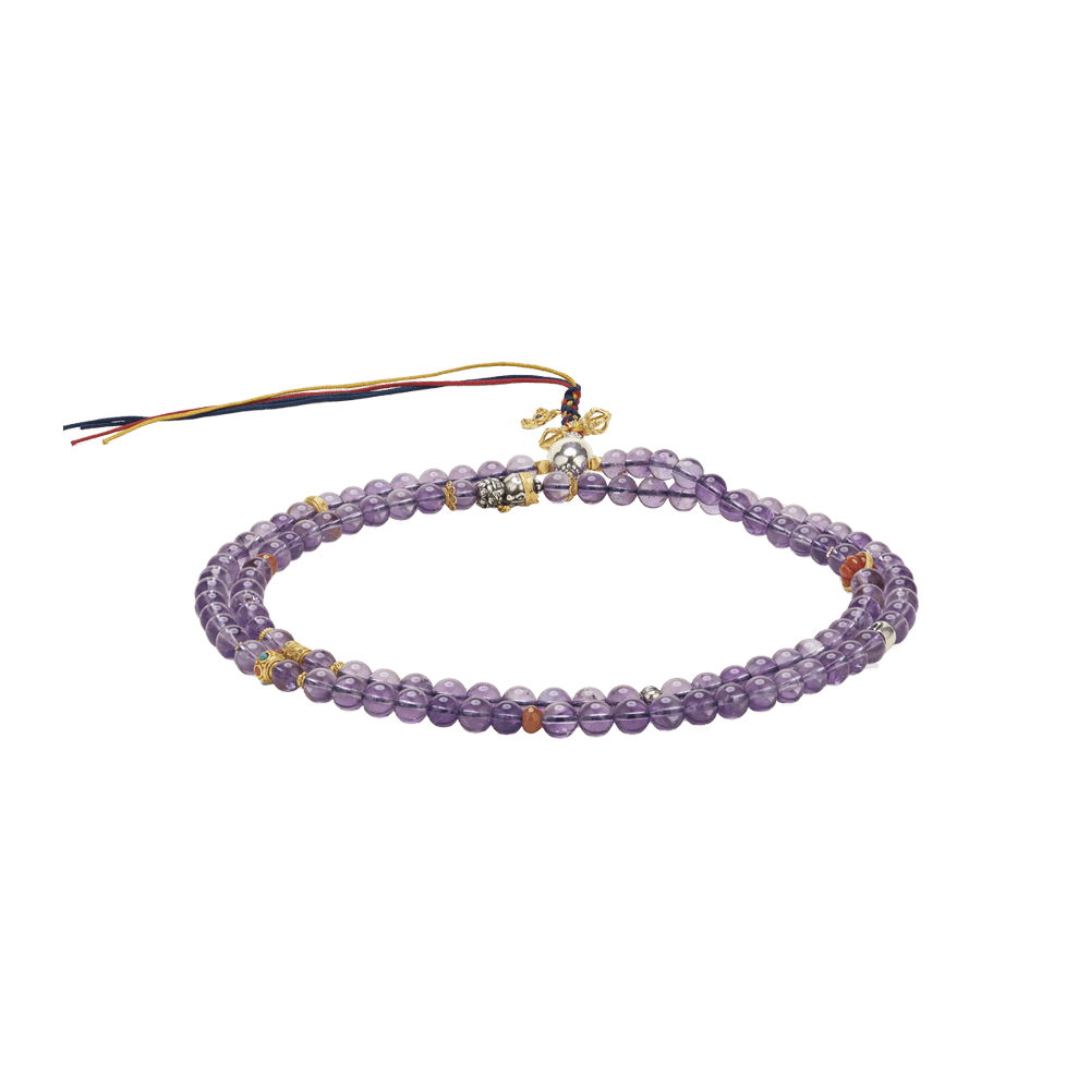 Amethyst Insight Mala Prayer Rosary & Necklace - Prayer Beads - ZODORI