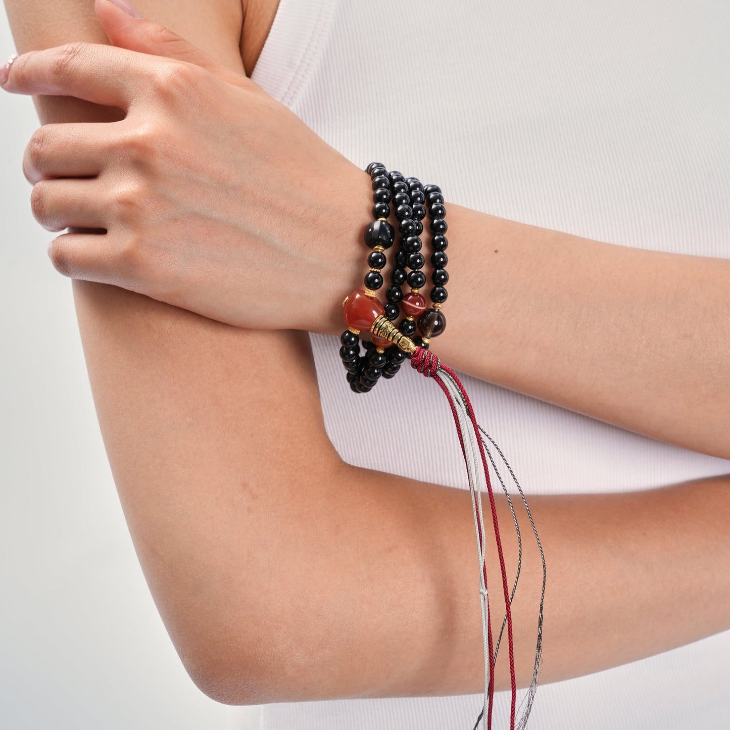 Black Tourmaline 108 - Bead Mala Necklace - Prayer Beads - ZODORI