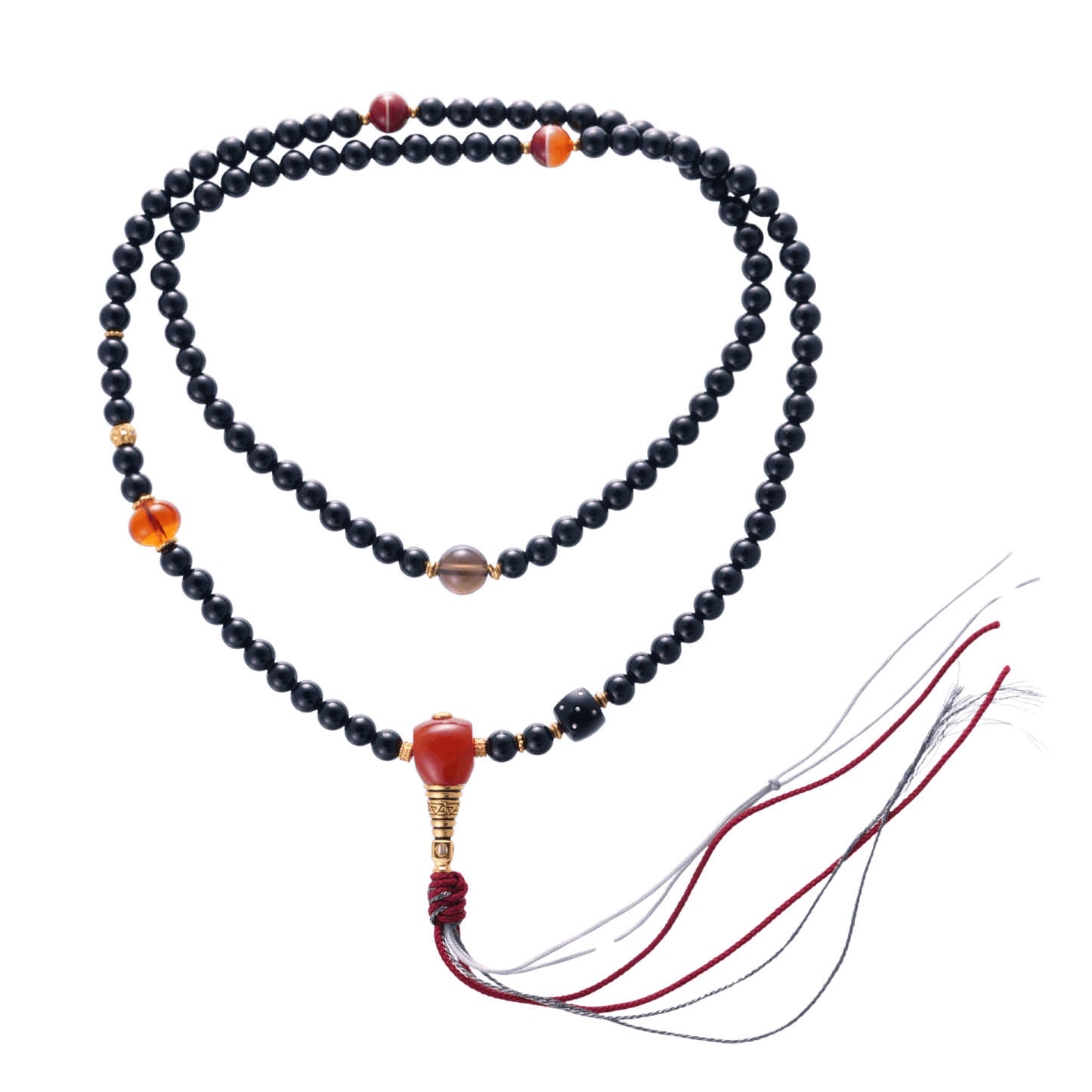 Black Tourmaline 108 - Bead Mala Necklace - Prayer Beads - ZODORI