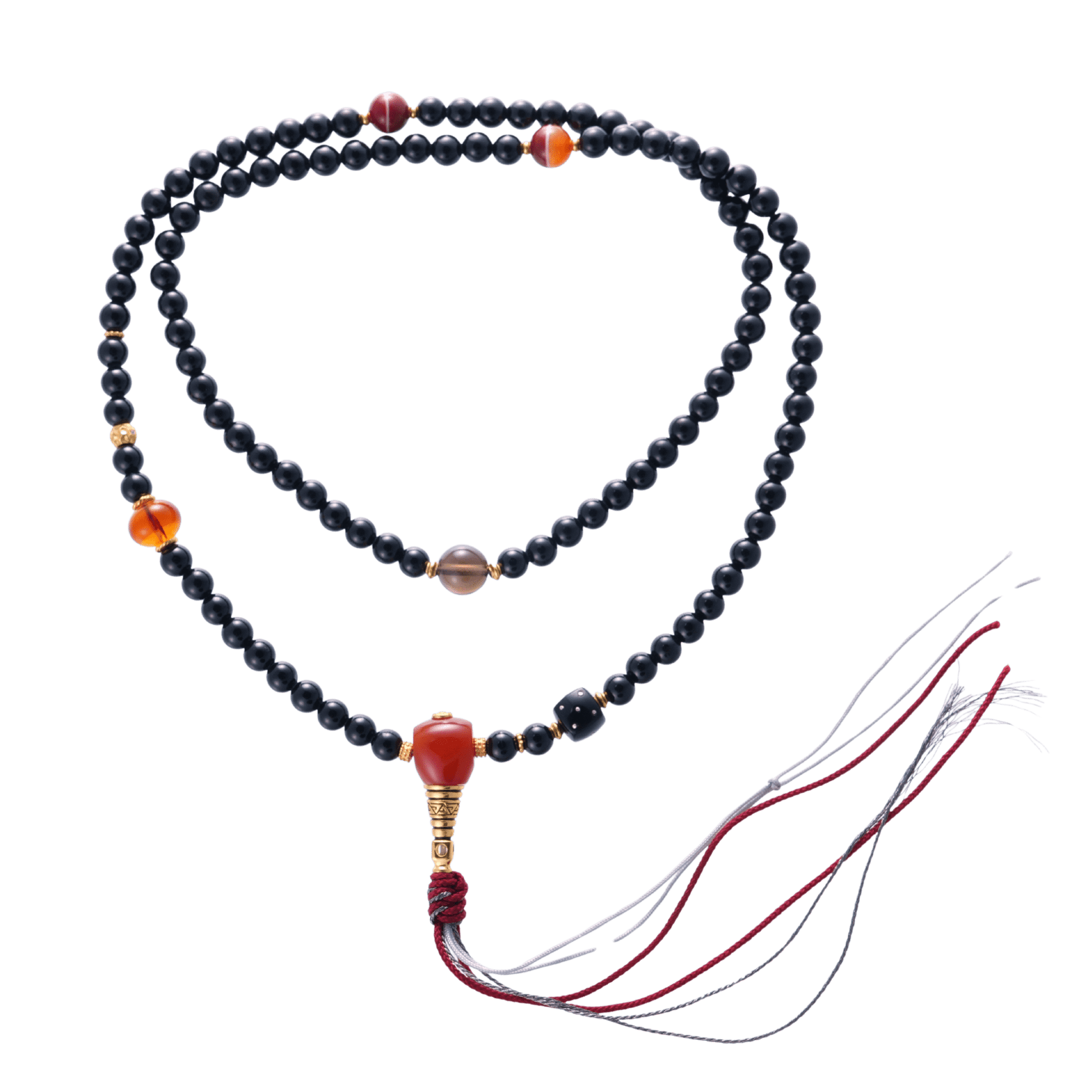 Black Tourmaline 108 - Bead Mala Necklace - Prayer Beads - ZODORI