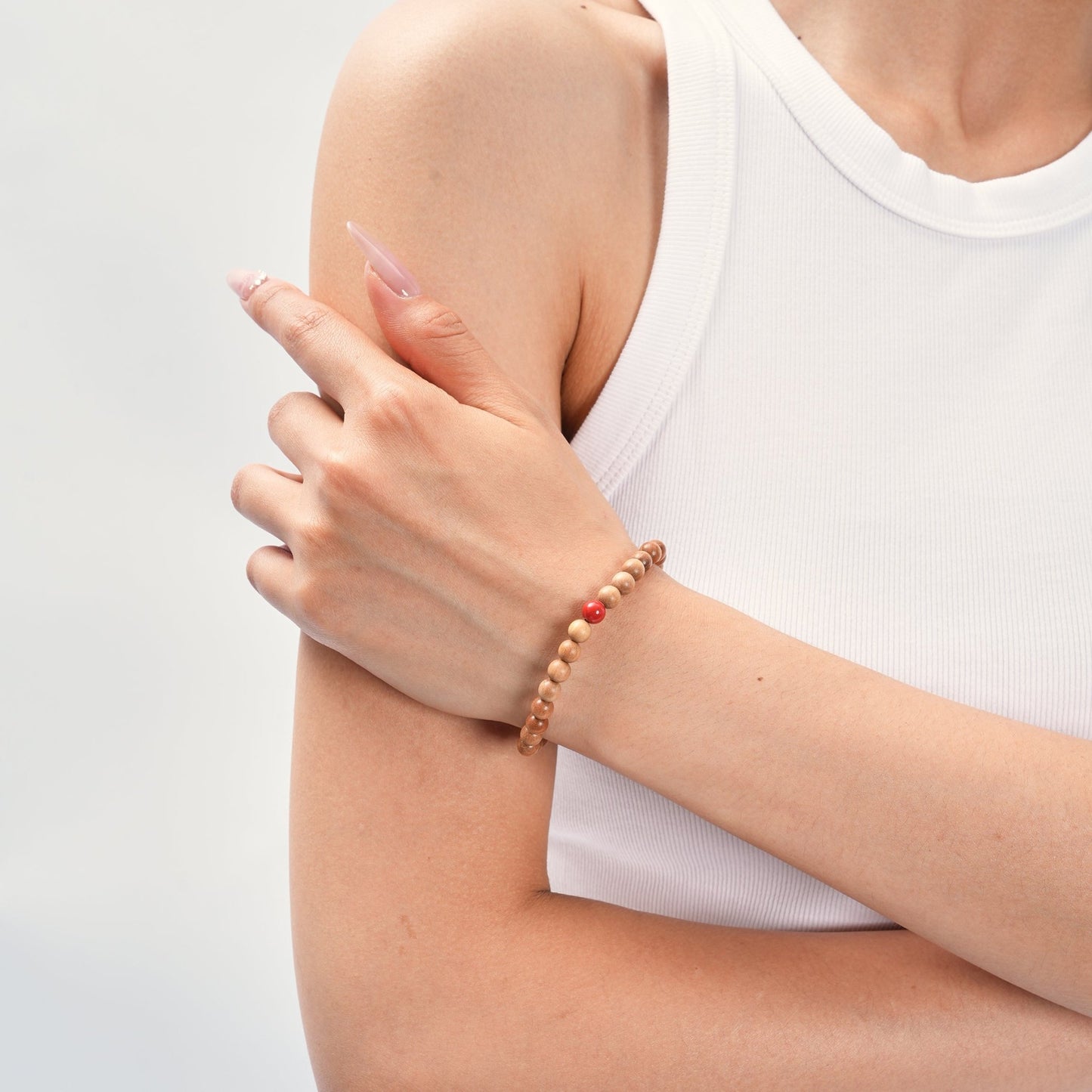 Inner Harmony – Sandalwood & Cinnabar Beaded Bracelet - Bracelets - ZODORI