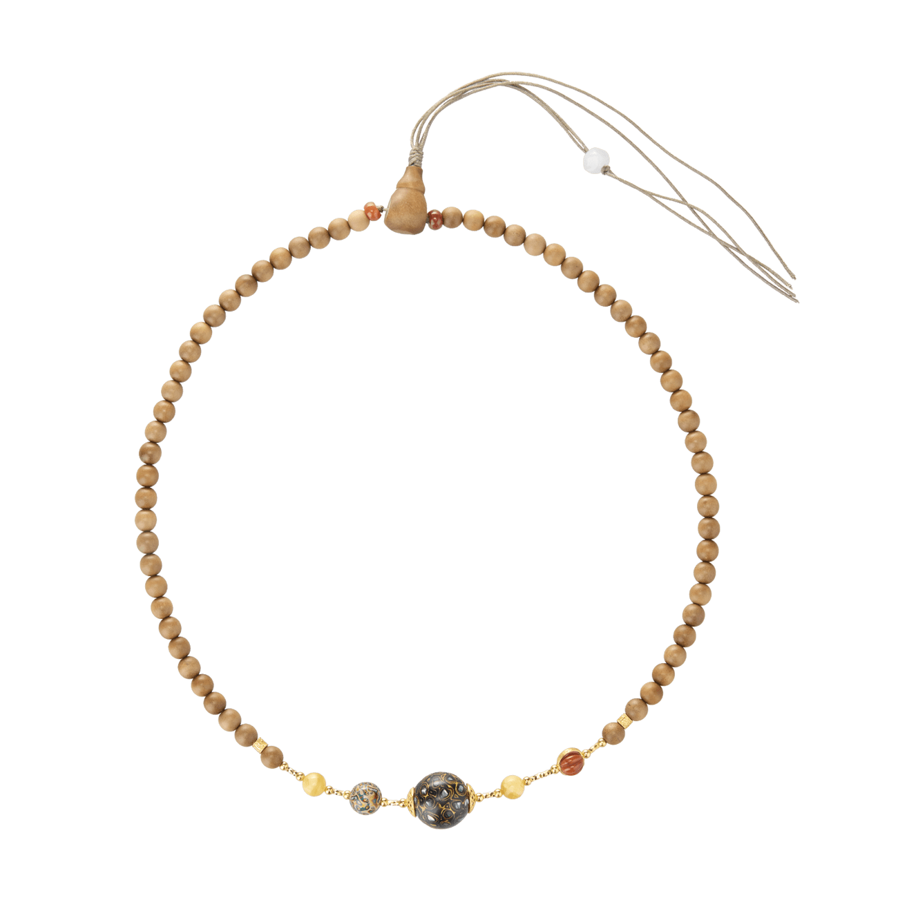 Mystic Forest Necklace - Sandalwood and Lacquer Beads – ZODORI