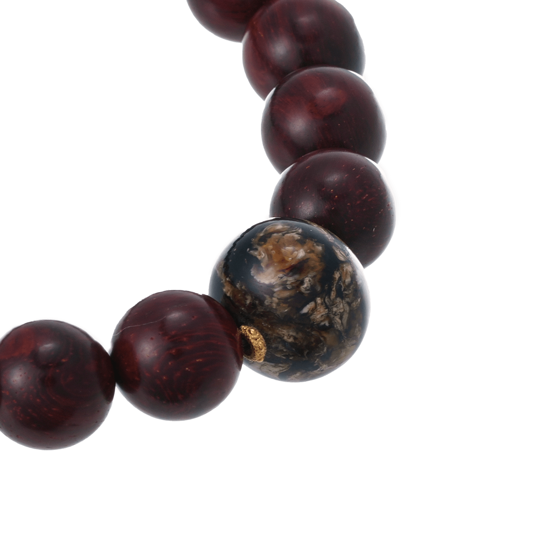 Scarred Authority – Rosewood & Amber Gold Accent Bracelet - Bracelets - ZODORI