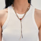 Ancient Stillness – Greywood Mala Necklace with Fossil & Carnelian Accents - Prayer Beads - ZODORI