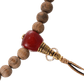 Ancient Stillness – Greywood Mala Necklace with Fossil & Carnelian Accents - Prayer Beads - ZODORI