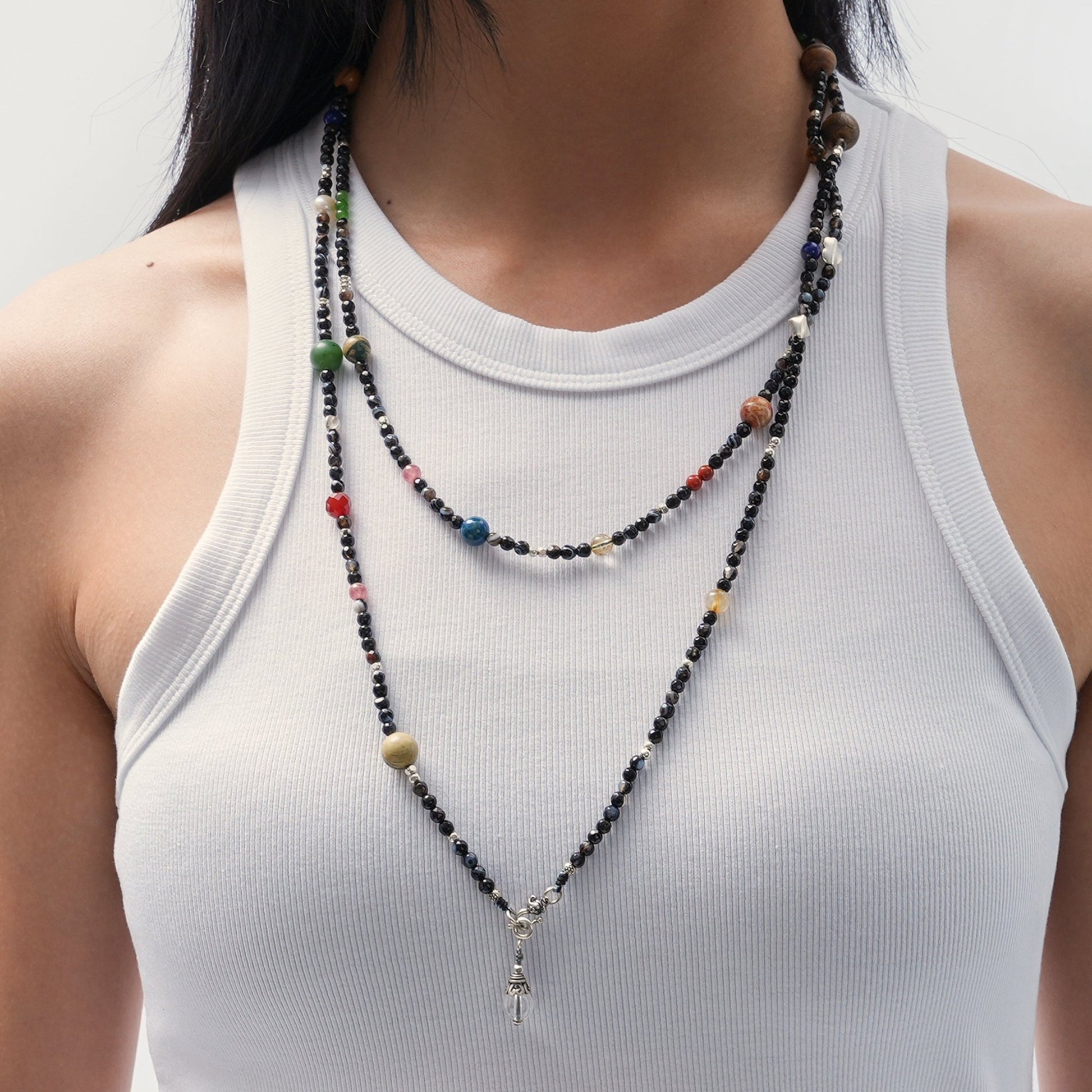Celestial Orbit – Multifunctional Gemstone Crossbody Necklace Set - Necklaces - ZODORI