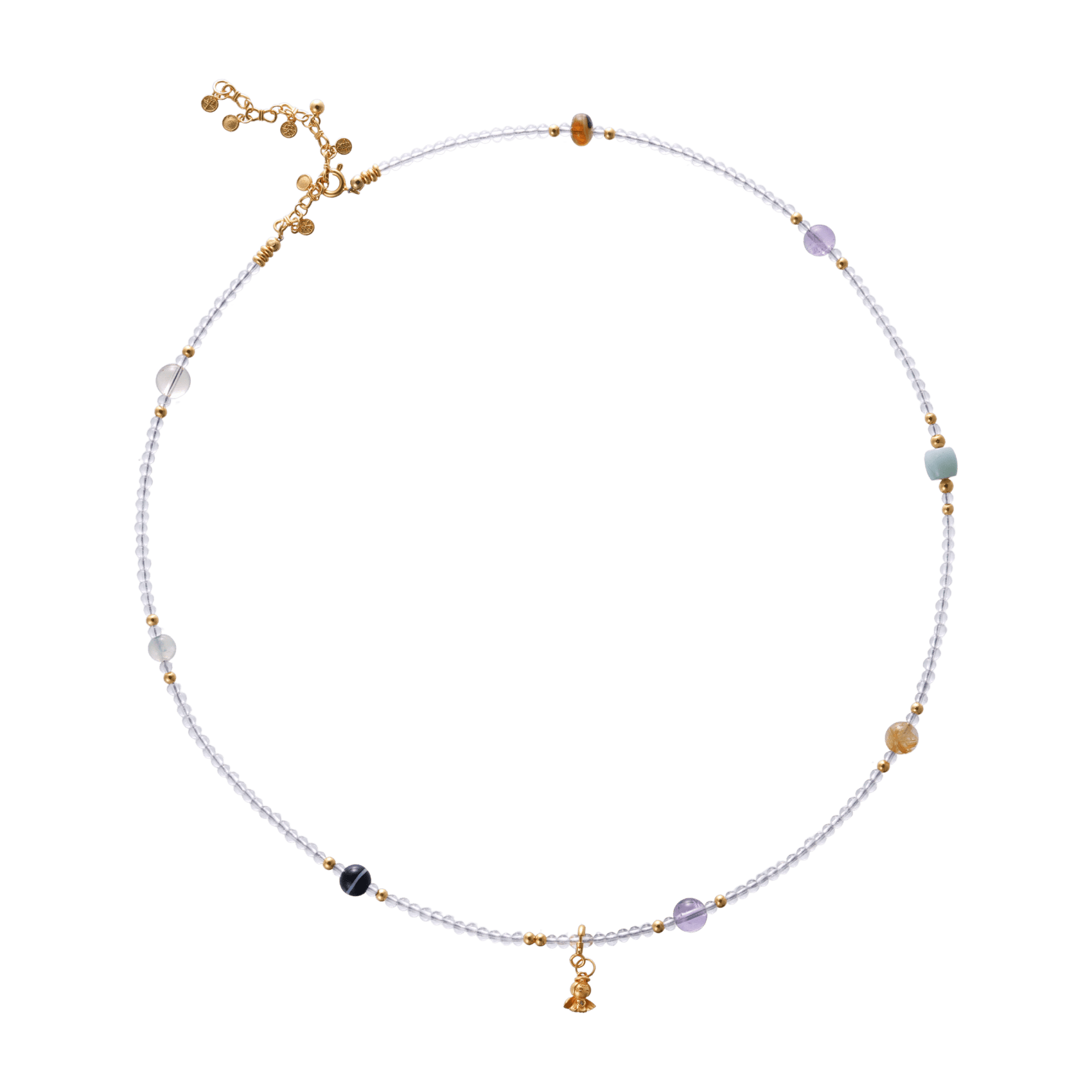 Dream Voyager – Multi - Gemstone White Quartz Necklace - Necklaces - ZODORI