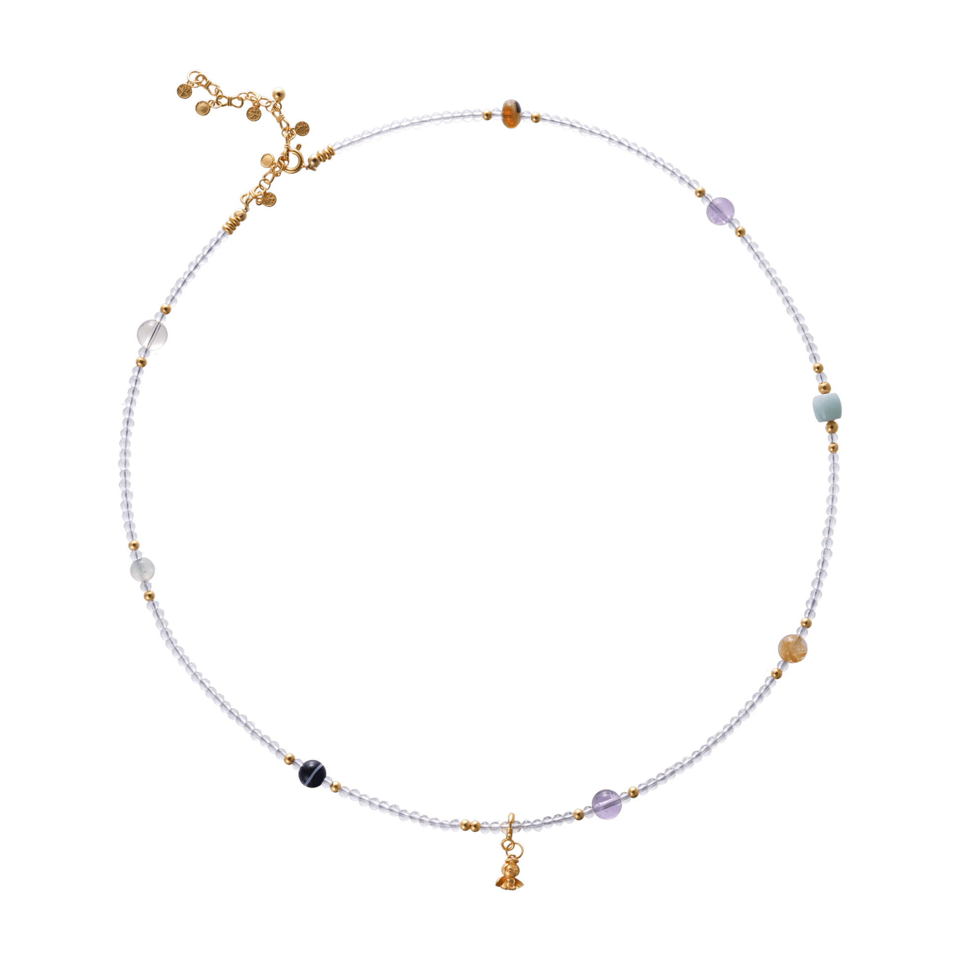 Dream Voyager – Multi - Gemstone White Quartz Necklace - Necklaces - ZODORI