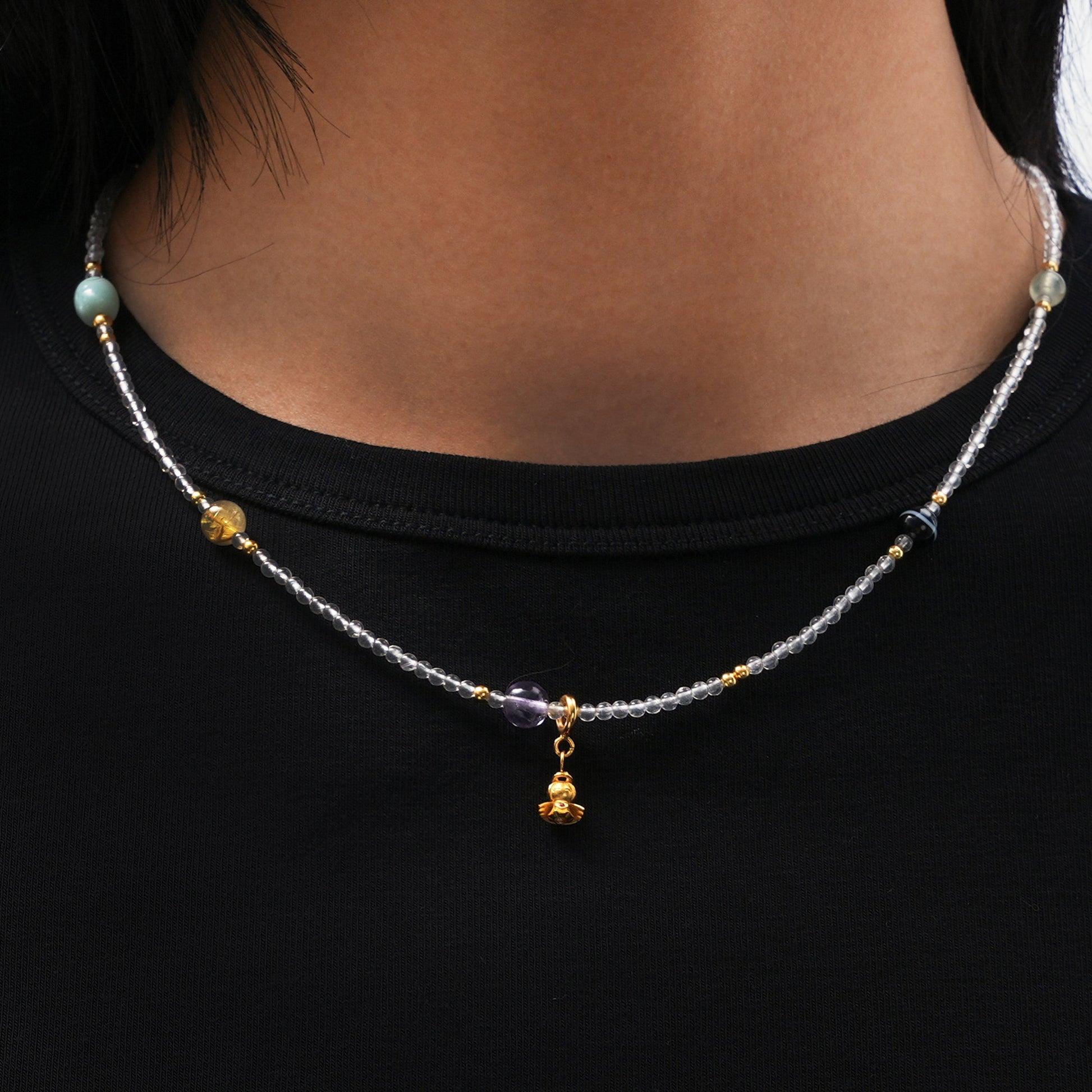 Dream Voyager – Multi - Gemstone White Quartz Necklace - Necklaces - ZODORI