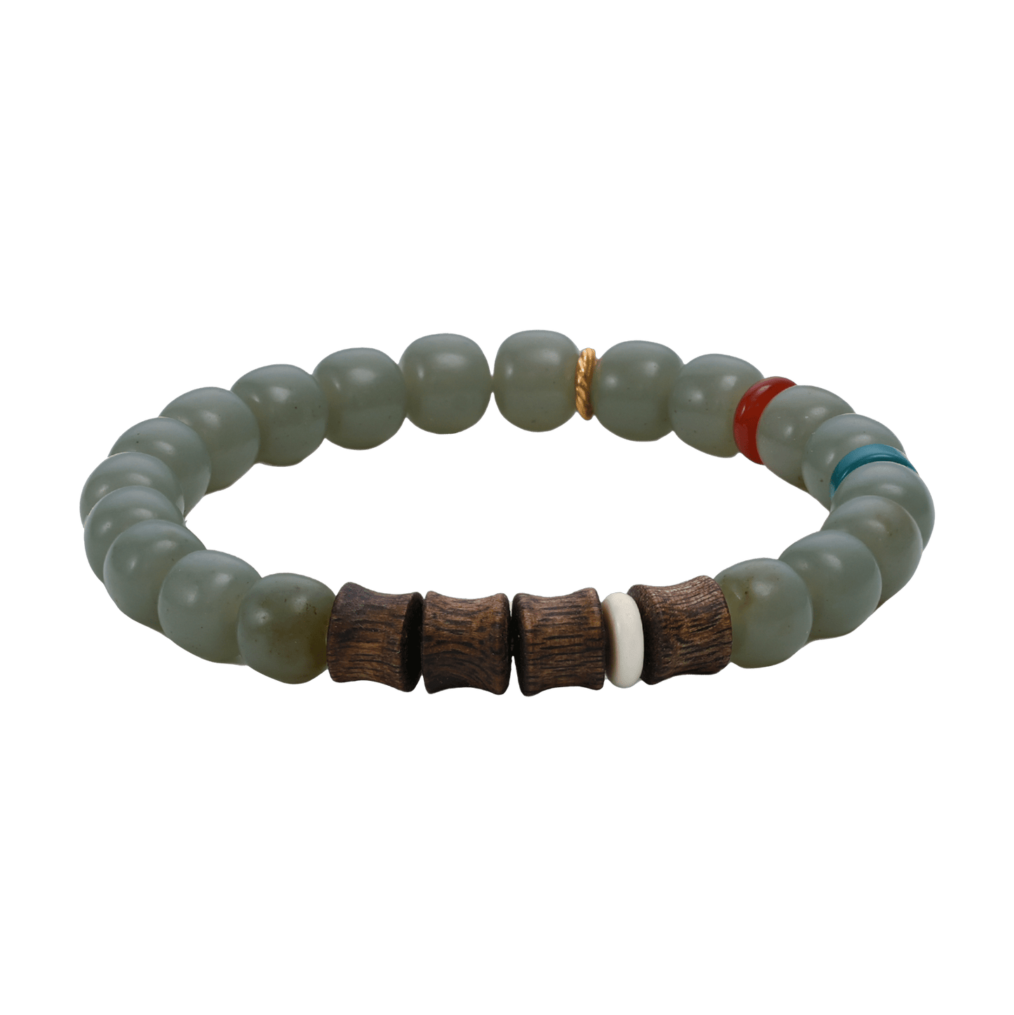 Drifting Stillness – Jade & Agarwood Beaded Bracelet - Bracelets - ZODORI