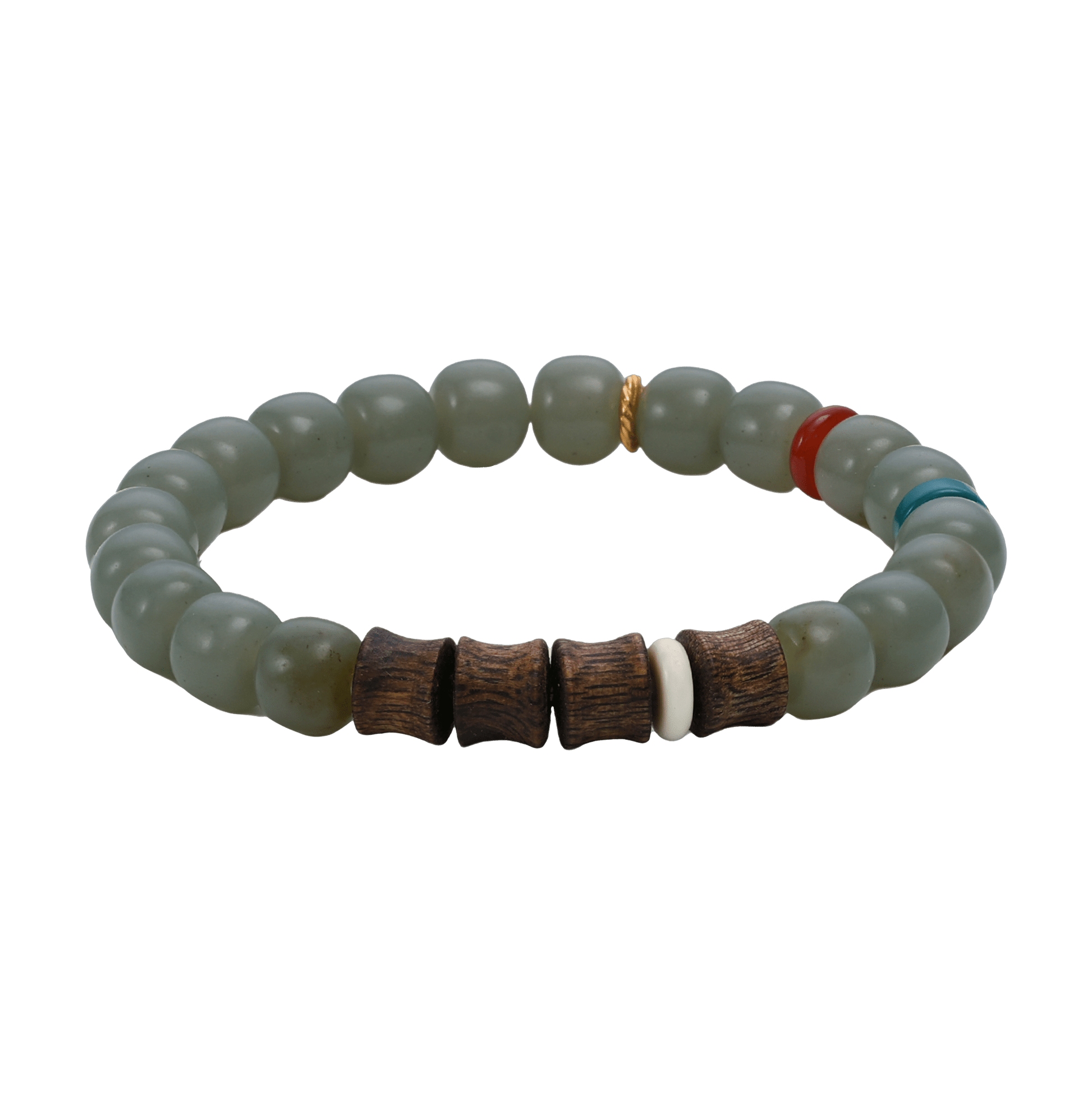 Drifting Stillness – Jade & Agarwood Beaded Bracelet - Bracelets - ZODORI