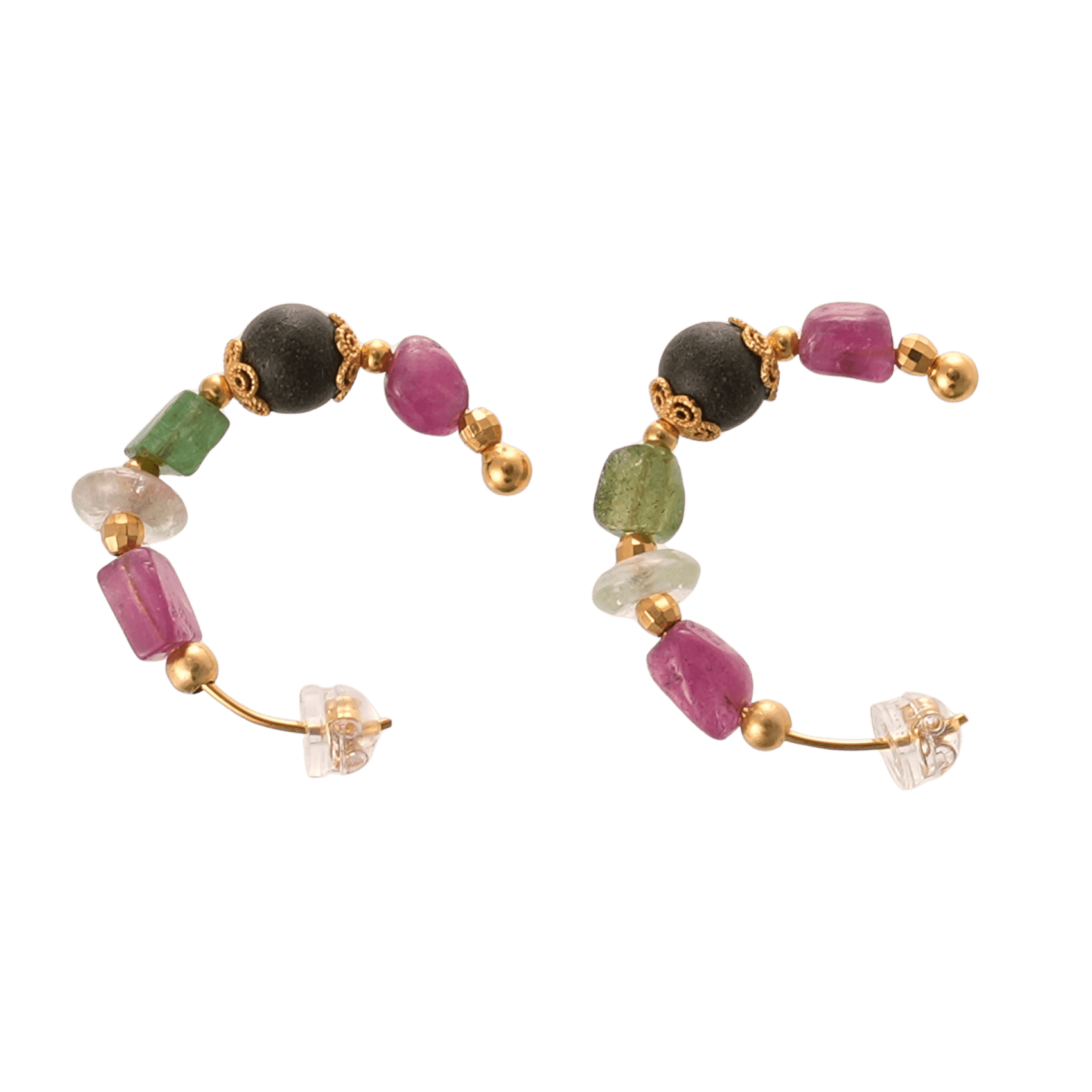 Eternal Radiance — Tourmaline & Agarwood Incense Earrings - Earrings - ZODORI