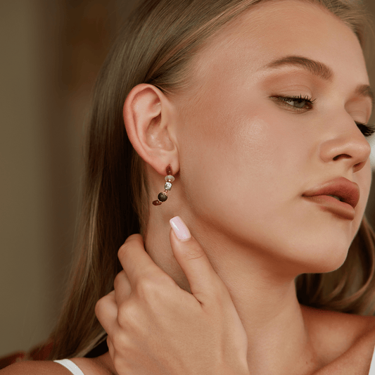 Eternal Radiance — Tourmaline & Agarwood Incense Earrings - Earrings - ZODORI