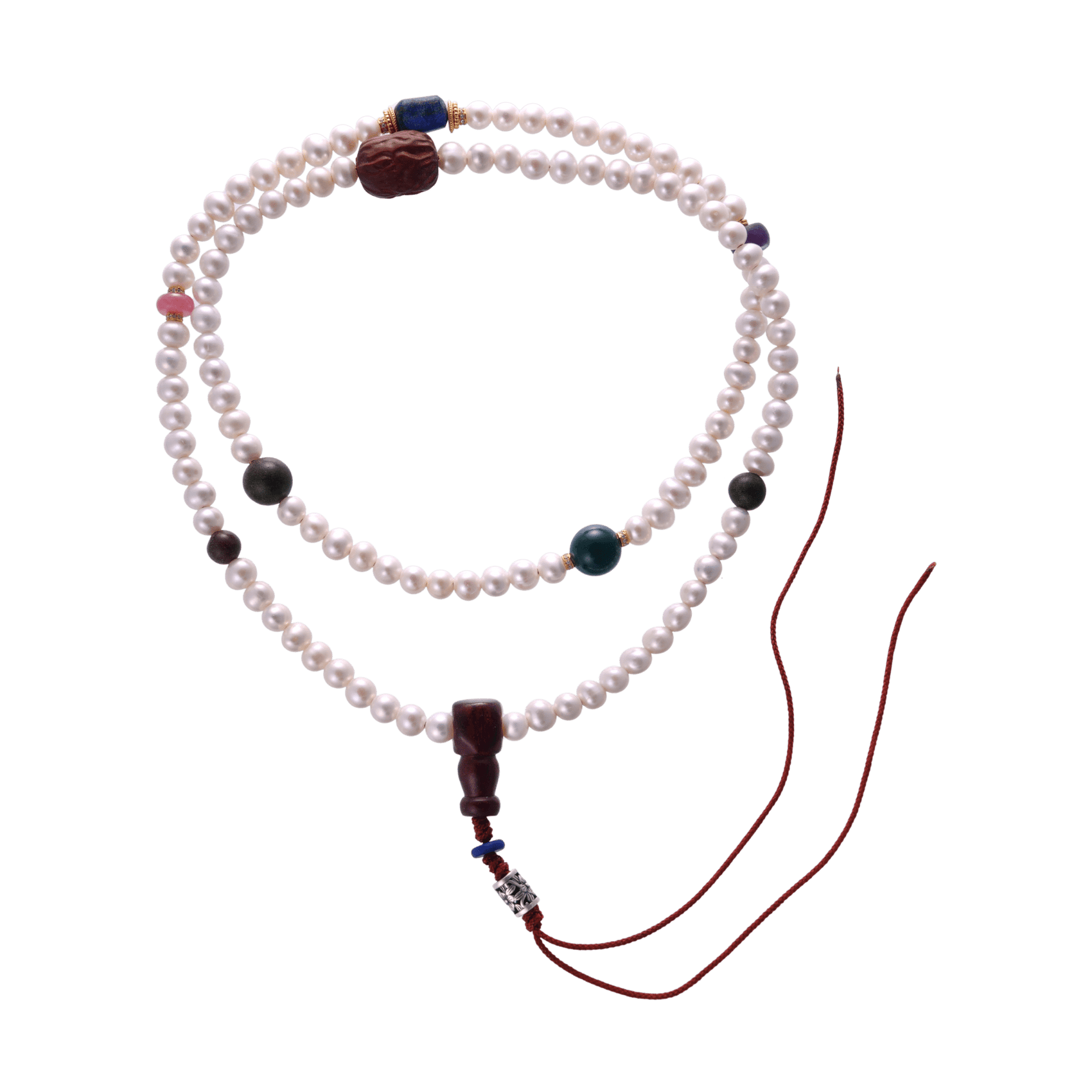 Grace Awakens – Pearl & Gemstone Mala Necklace - Prayer Beads - ZODORI