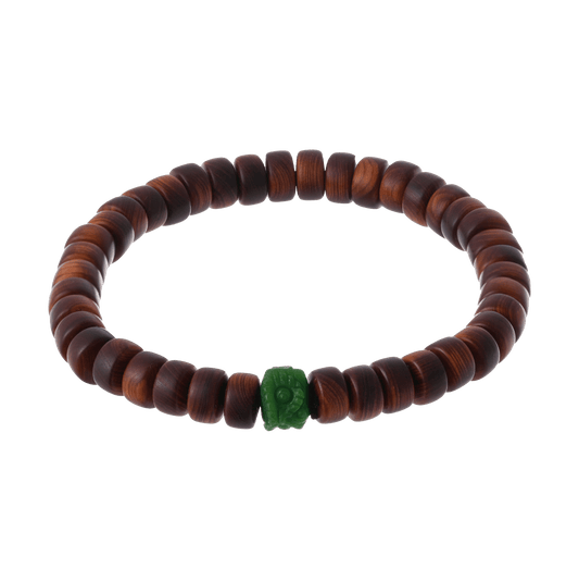 Inner Light – Bodhi Cypress & Glazed Glass Bracelet - Bracelets - ZODORI