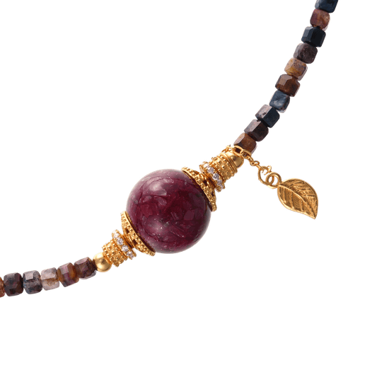 Red Essence – Faceted Gemstone and Cinnabar Choker - Necklaces - ZODORI