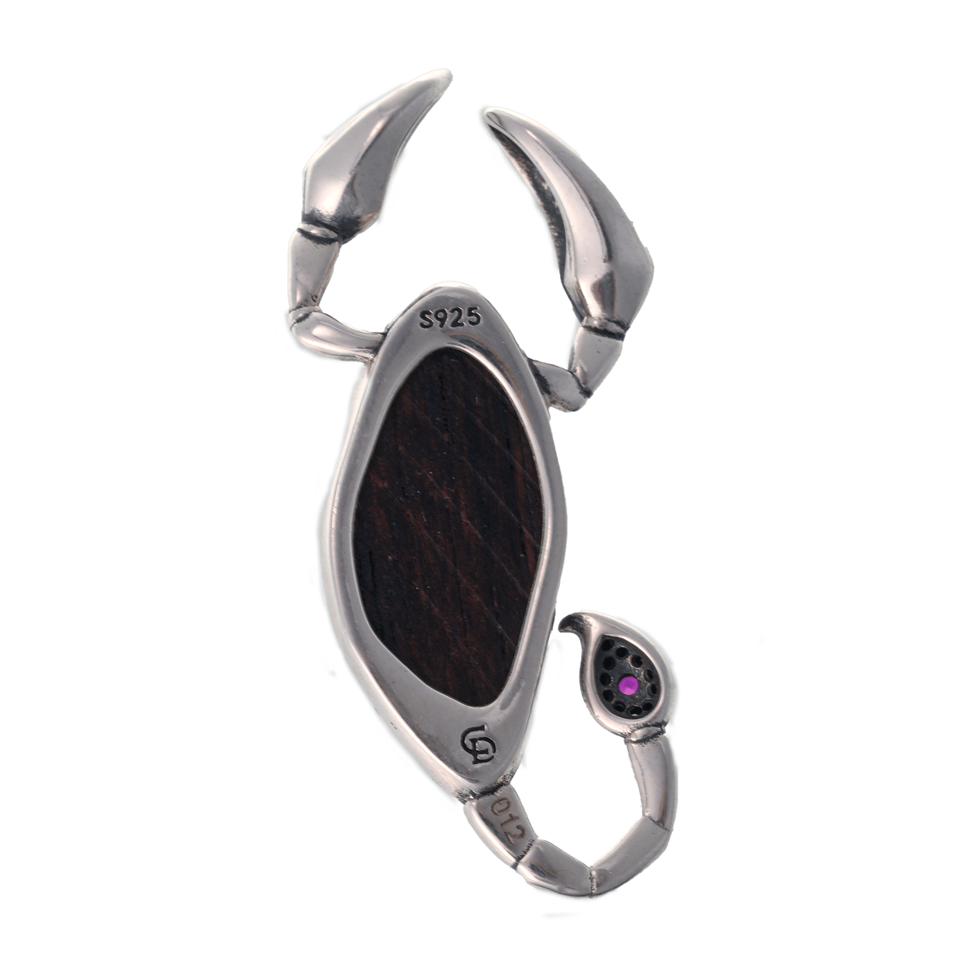 Rulebreaker – Aloeswood Scorpion Pendant with Silver & Zircon - Ornaments - ZODORI