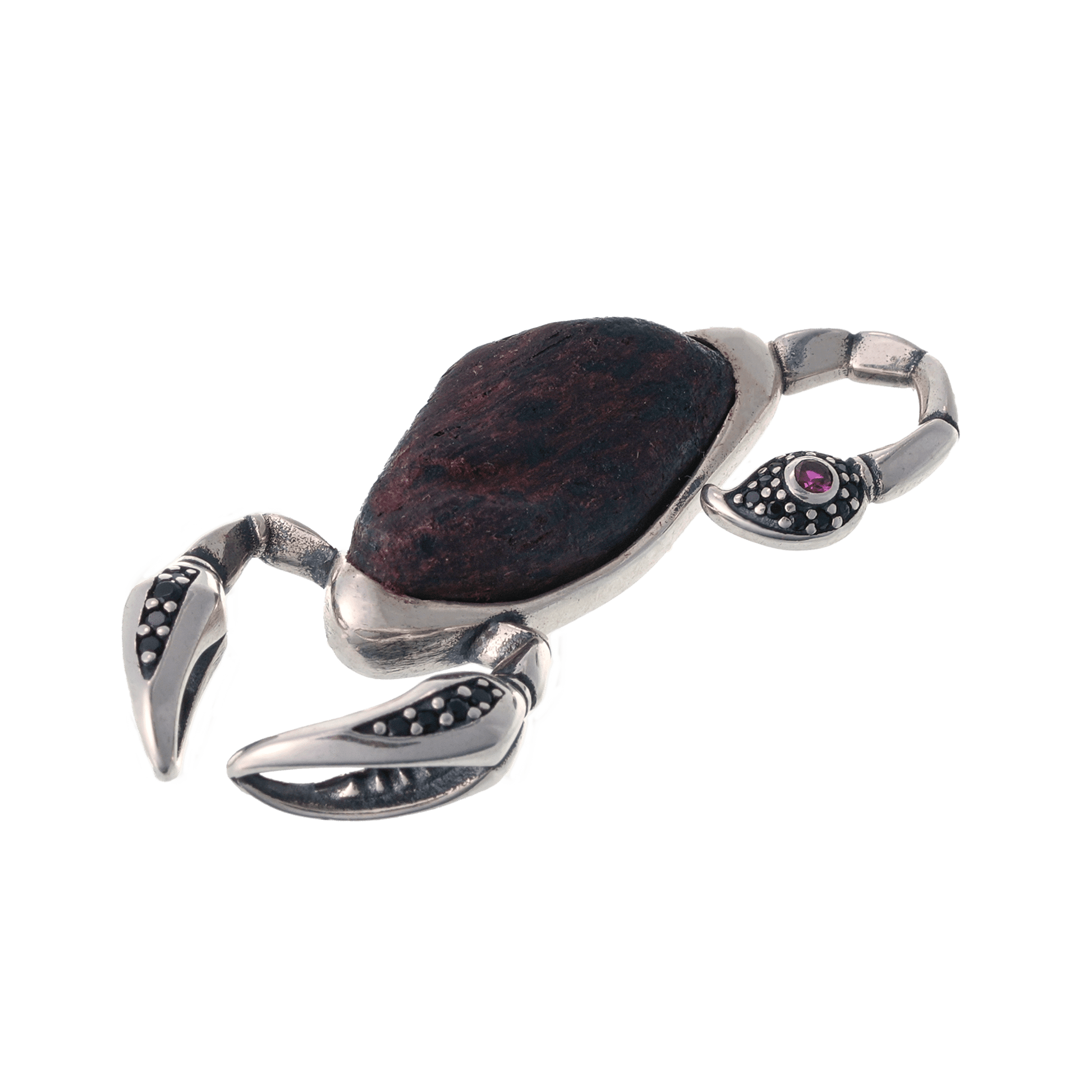 Rulebreaker – Aloeswood Scorpion Pendant with Silver & Zircon - Ornaments - ZODORI