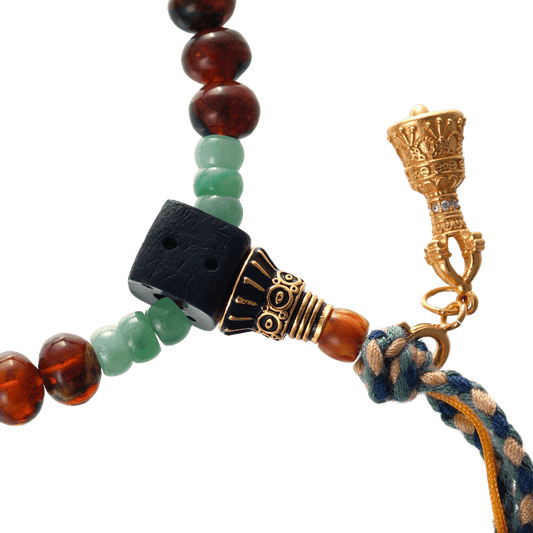 Whirling Realms – Amber & Jade Mala Necklace & Bracelet - Prayer Beads - ZODORI
