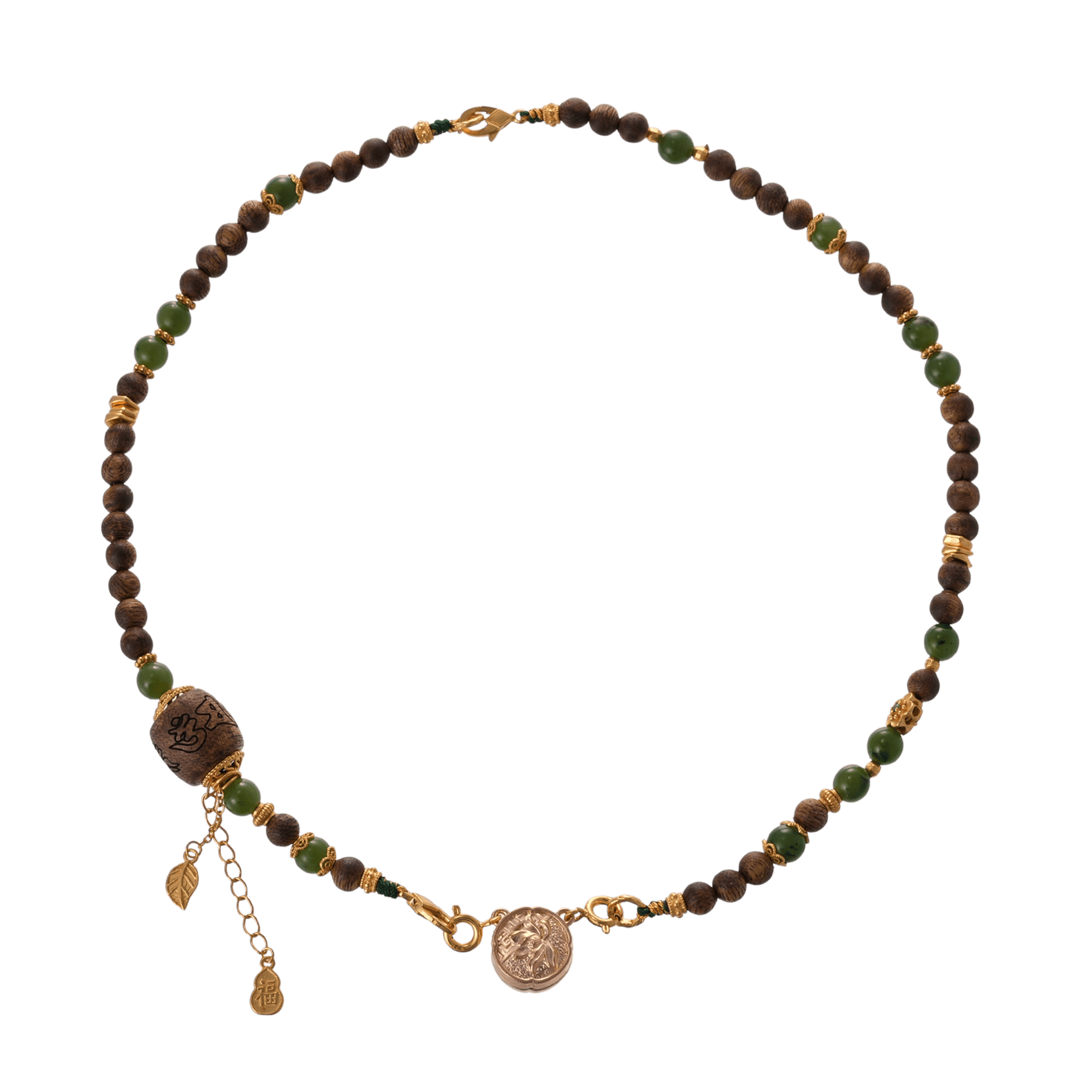 Whispering Aura – Agarwood & Jade Multi - Wrap Sleeve Clip Bracelet - Bracelets - ZODORI