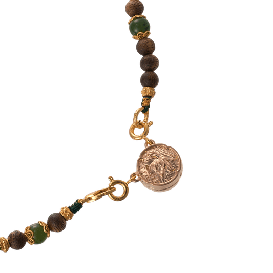 Whispering Aura – Agarwood & Jade Multi - Wrap Sleeve Clip Bracelet - Bracelets - ZODORI